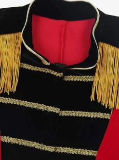 Top Veste Vintage Rouge Rétro À Franges Manches Longues Costumes Hommes Déguisement Bourgogne