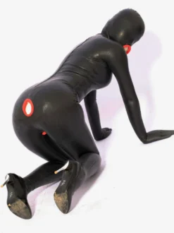 Toussaint Cosplay Costume Catsuit unisexe en latex noir Déguisements Halloween