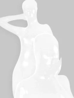 Toussaint Cosplay Vêtement de Zentai unisexe blanc d'éclat métallique Déguisements Halloween