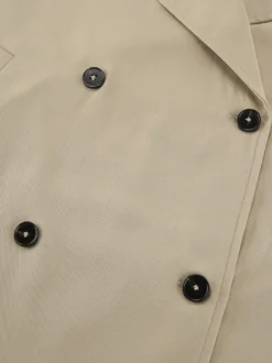Trench-coat croisé pour femme - Coupe-vent court classique à revers et ceinture - Style streetwear décontracté et oversize printemps 2026