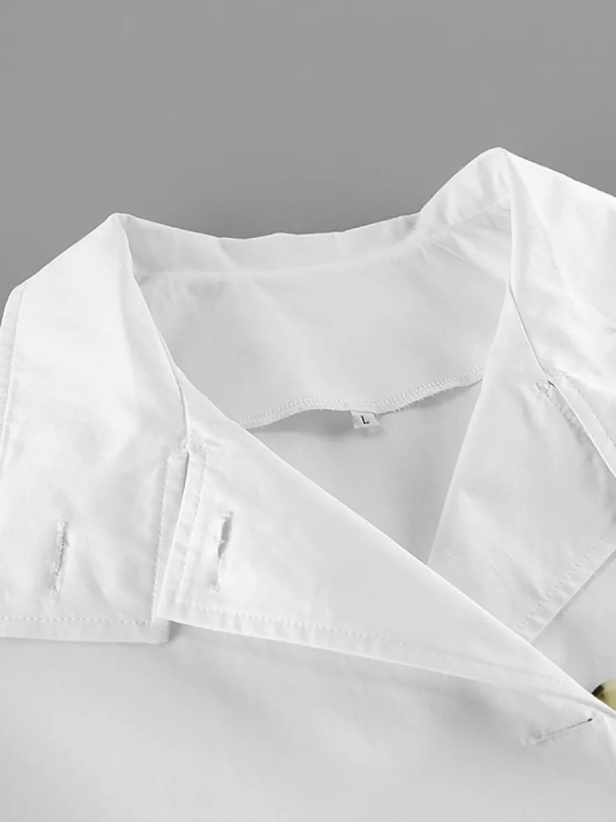 Trench-coat femme en mélange de coton - Coupe oversize minimaliste à double boutonnage et manches larges - Collection printemps-été 2026