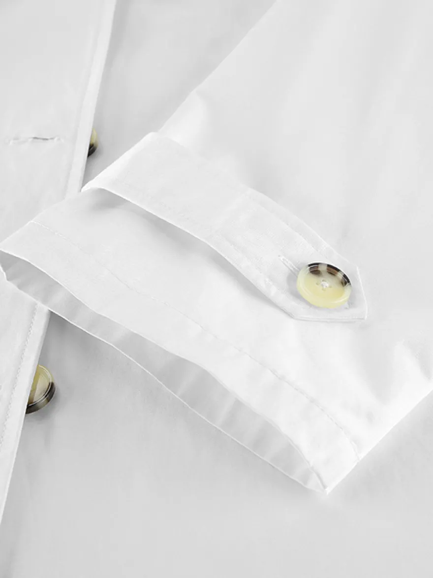 Trench-coat femme en mélange de coton - Coupe oversize minimaliste à double boutonnage et manches larges - Collection printemps-été 2026