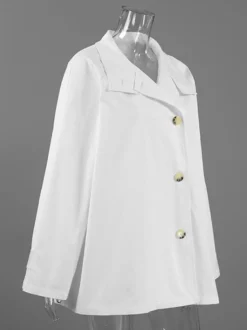 Trench-coat femme en mélange de coton - Coupe oversize minimaliste à double boutonnage et manches larges - Collection printemps-été 2026