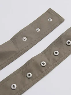 Trench-coat maxi kaki croisé à revers cranté et ceinture à manches longues