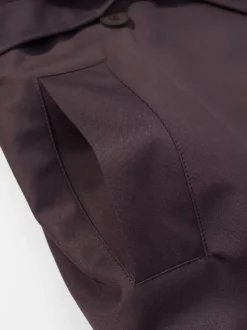 Trench-coat oversize pour femme - Coupe-vent maxi croisé chic marron chocolat - Idéal pour les soirées de printemps 2026