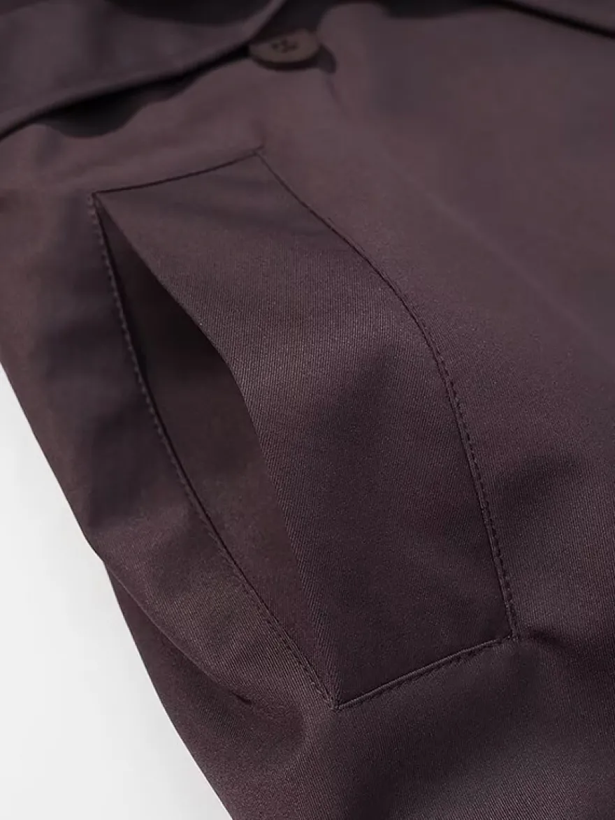 Trench-coat oversize pour femme - Coupe-vent maxi croisé chic marron chocolat - Idéal pour les soirées de printemps 2026