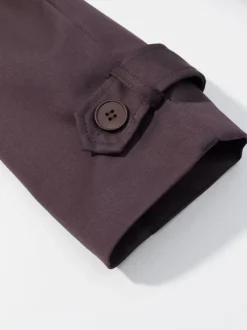 Trench-coat oversize pour femme - Coupe-vent maxi croisé chic marron chocolat - Idéal pour les soirées de printemps 2026
