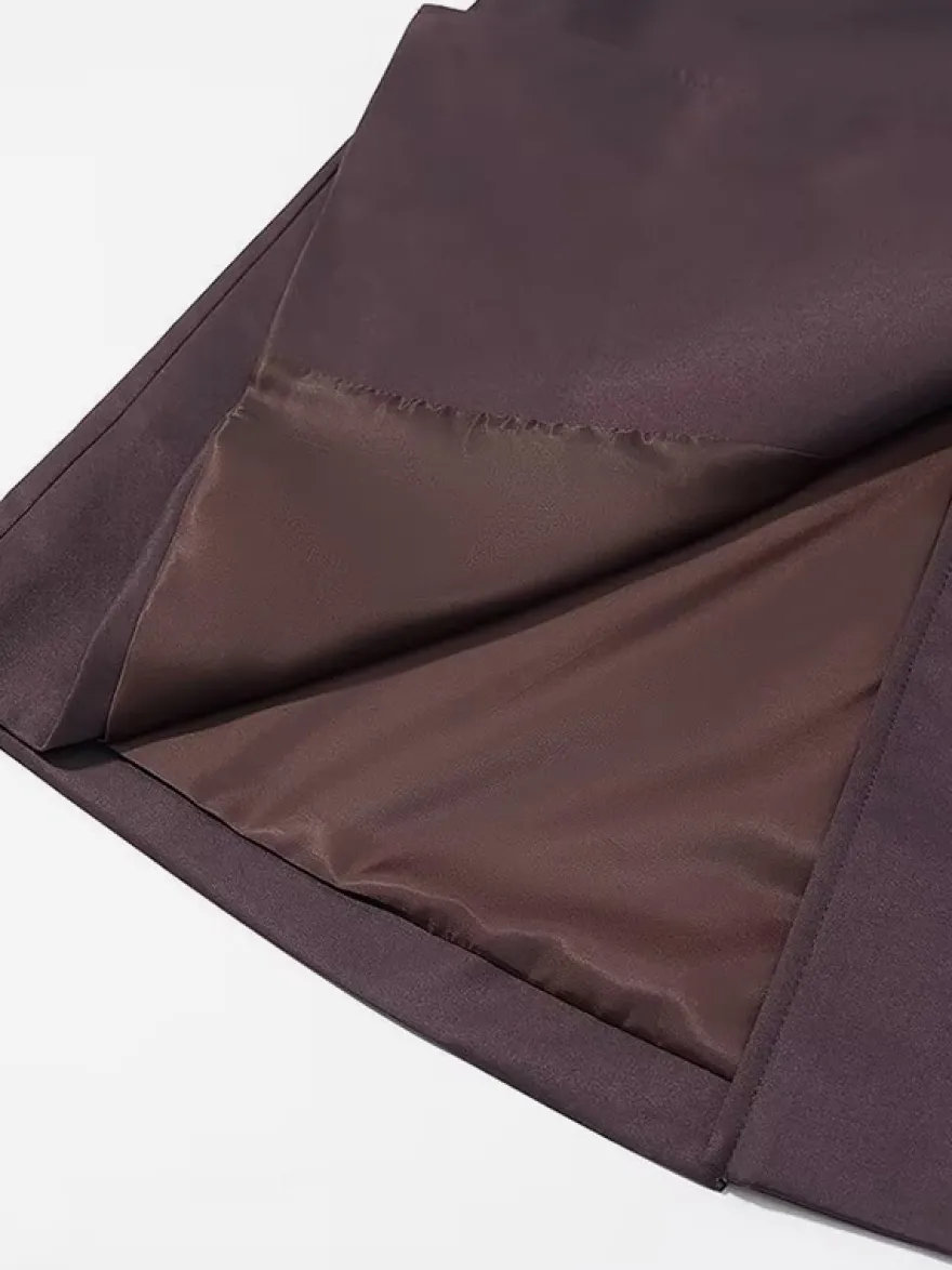 Trench-coat oversize pour femme - Coupe-vent maxi croisé chic marron chocolat - Idéal pour les soirées de printemps 2026