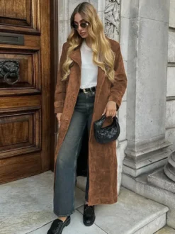 Trench-coat pour femme à double boutonnage style Old Money revers classique manches longues surdimensionné printemps vêtements d'extérieur longs 2026