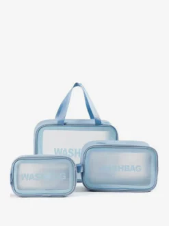 Trousse de toilette transparente en trois pièces trousse de toilette portable et étanche pour femmes