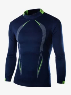 T-shirt de sport respirant à manches longues pour homme idéal pour l'entraînement d'été et le fitness. Séchage rapide.