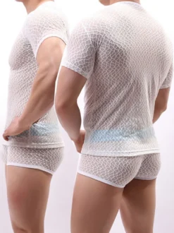 T-shirt Sexy Homme Royal Blue Sheer Lingerie pour Hommes