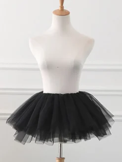 Tulle Lolita Jupons Crinoline Jupe Tutu Noir Jupe Sous Laine Déguisements Halloween