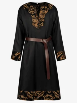 Tunique viking médiévale pour homme costume de chevalier pirate Renaissance avec gilet à lacets tenue de jeu de rôle pour Halloween et cosplay