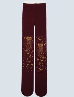 Velours Lolita Collants Étoile Méduse Estampage À Chaud Hiver Bas Déguisements Halloween