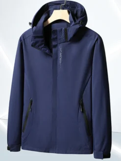 Veste à capuche décontracté homme zippée en polyester Smart