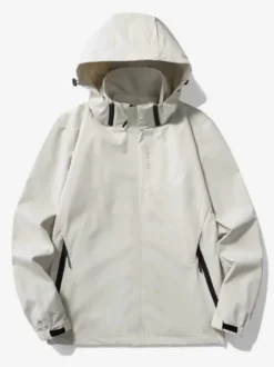 Veste à capuche décontracté homme zippée en polyester Smart