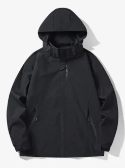 Veste à capuche décontracté homme zippée en polyester Smart