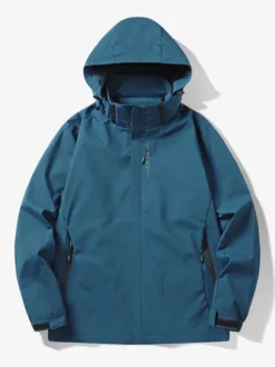 Veste à capuche décontracté homme zippée en polyester Smart