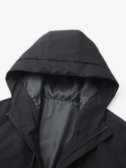 Veste à capuche pour homme manches longues fermeture éclair poches latérales manteau décontracté
