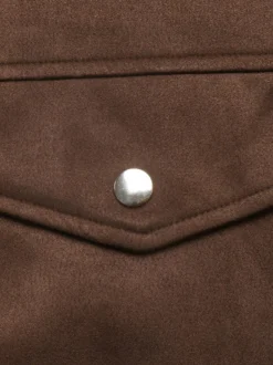 Veste cargo courte vintage à col contrastant épaules tombantes et ourlet élastique
