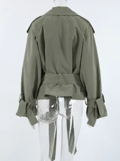 Veste coupe-vent courte à taille nouée pour femme 2026