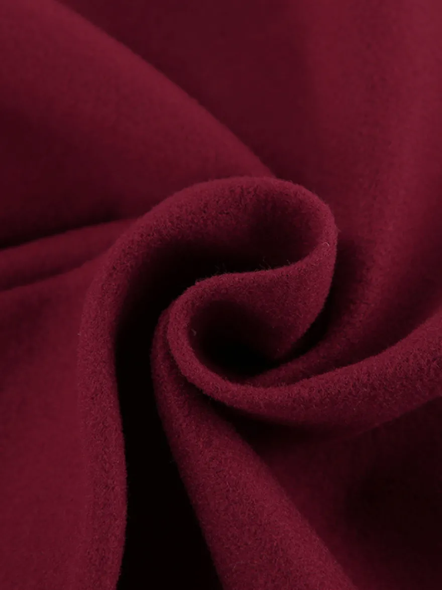 Veste courte bordeaux pour femme - Col rabattu chic fermeture éclair ourlet élastique - Collection streetwear décontractée printemps 2026