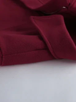 Veste courte bordeaux pour femme - Col rabattu chic fermeture éclair ourlet élastique - Collection streetwear décontractée printemps 2026