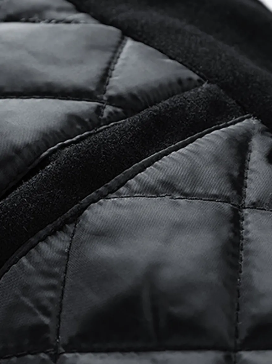 Veste de baseball pour homme en coton rembourré à blocs de couleurs grande taille