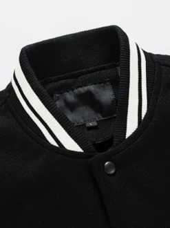 Veste de baseball pour homme en coton rembourré à blocs de couleurs grande taille