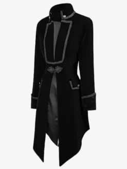 Veste de costume gothique victorienne pour homme redingote avec smoking pour cosplay steampunk Bourgogne