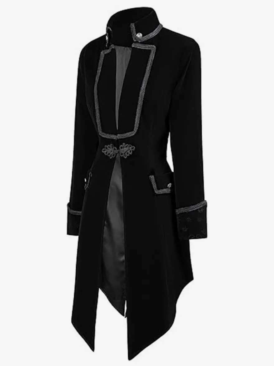 Veste de costume gothique victorienne pour homme redingote avec smoking pour cosplay steampunk Bourgogne