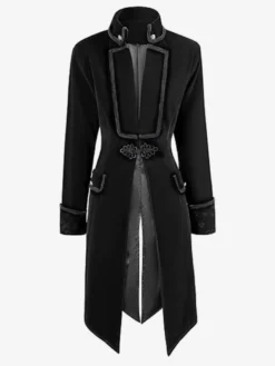 Veste de costume gothique victorienne pour homme redingote avec smoking pour cosplay steampunk Bourgogne