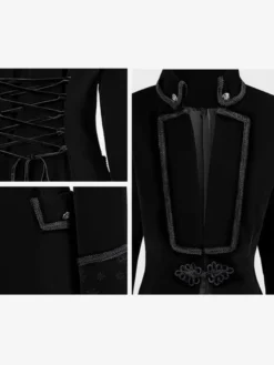 Veste de costume gothique victorienne pour homme redingote avec smoking pour cosplay steampunk Bourgogne