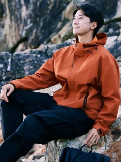 Veste De Randonnée Imperméable Unisexe À Capuche Color Block Zip Polyester Moderne