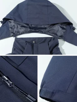 Veste De Randonnée Imperméable hommes Manteaux Décontracté Color Block Gris Élégant