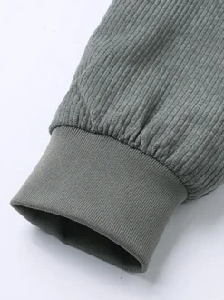 Veste d'hiver en velours côtelé grande taille pour homme doublure polaire avec quatre poches à rabat sur le devant