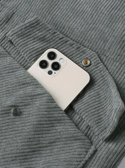 Veste d'hiver en velours côtelé grande taille pour homme doublure polaire avec quatre poches à rabat sur le devant