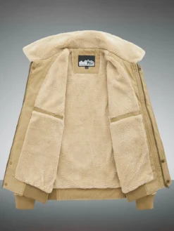 Veste en coton pour homme avec doublure polaire en agneau coupe ample grande taille chaude et décontractée
