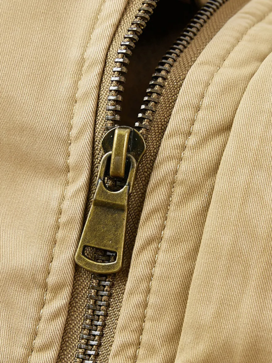 Veste en coton pour homme avec doublure polaire en agneau coupe ample grande taille chaude et décontractée