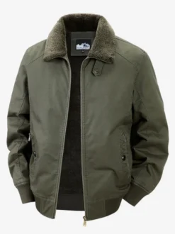Veste en coton pour homme avec doublure polaire en agneau coupe ample grande taille chaude décontractée style rétro.