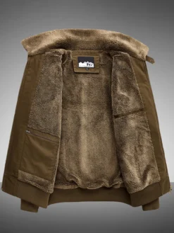 Veste en coton pour homme avec doublure polaire en agneau coupe ample grande taille chaude décontractée style rétro.