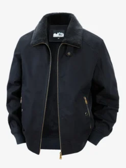 Veste en coton pour homme avec doublure polaire en agneau coupe ample grande taille chaude décontractée style rétro.