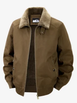 Veste en coton pour homme avec doublure polaire en agneau coupe ample grande taille chaude décontractée style rétro.
