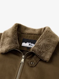 Veste en coton pour homme avec doublure polaire en agneau coupe ample grande taille chaude décontractée style rétro.