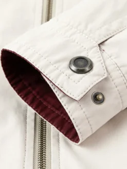 Veste en coton pour homme col montant vêtement de travail décontracté et résistant à poches multiples.