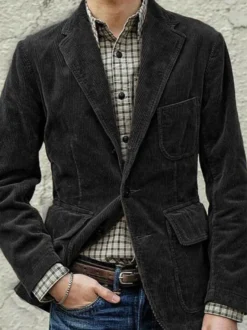 Veste Homme Boutons Polyester Moderne
