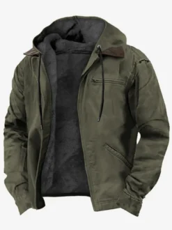 Veste Homme En Polyester Intelligent Doublure Chaud Hiver À Capuche
