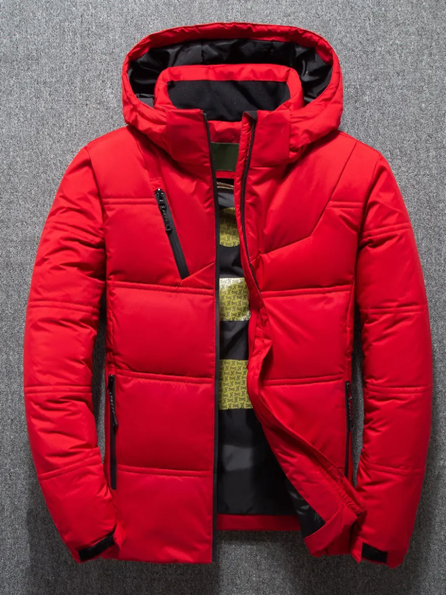 Veste Matelassé Chaud Hiver Homme Zippée En Polyester Décontracté