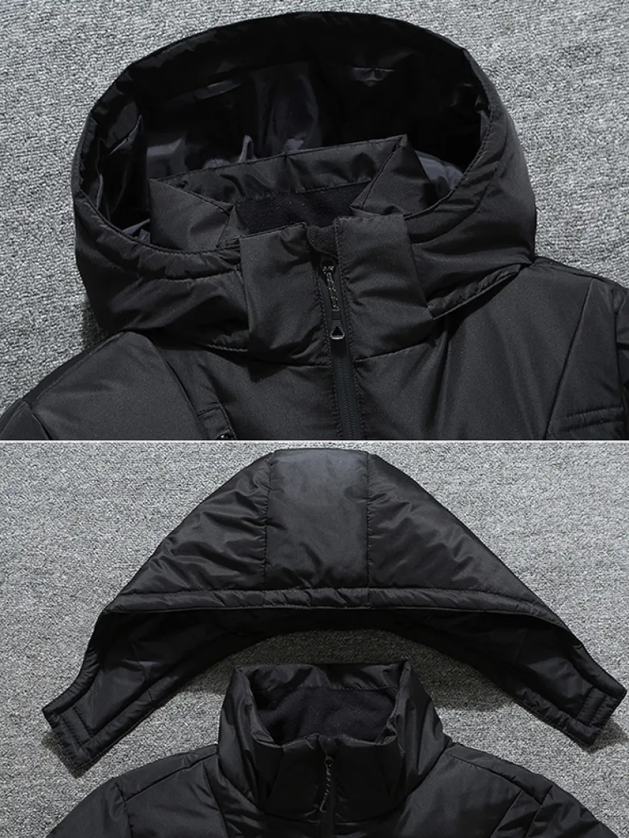 Veste Matelassé Chaud Hiver Homme Zippée En Polyester Décontracté